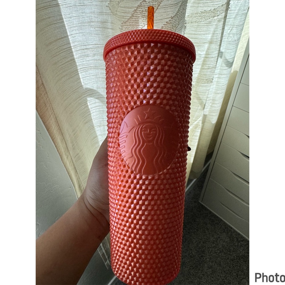 🍂Starbucks Fall 2022 Pearlized Studded Orange Tumbler🍂